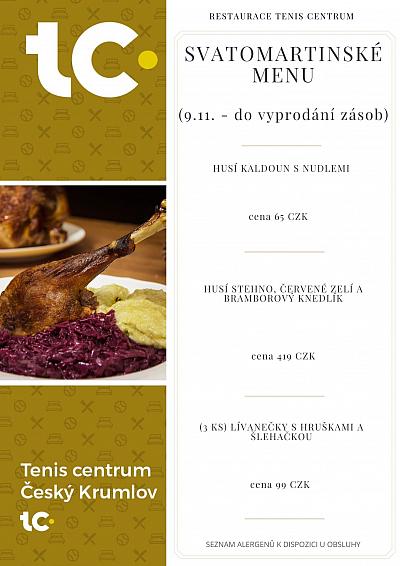 Svatomartinské menu od 9. 11. do vyprodání zásob